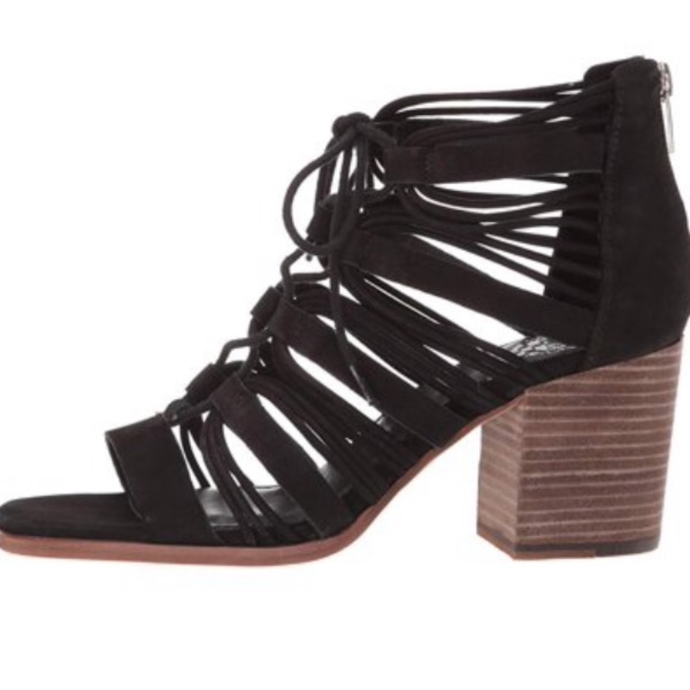 NEW Vince Camuto Black Lace Up Heels